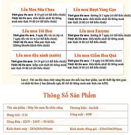 Máy lên men thực phẩm Anzhik 6 lít AZK-186 thế hệ mới - làm tỏi đen, sữa chua, yogurt, đậu nành(natto), enzyme trái cây, vang ngọt, kim chi - Hàng Chính Hãng