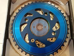 Nhông sên dĩa , Honda Winner 42T  Hàng Thái nhập, NSD Winner 150, Winner X, màu VÀNG cực đẹp kết hợp với mẫu xéo lửalửa, nhông nhỏ có hoa văn siêu đẹp