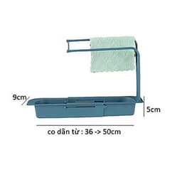 Kệ nhựa dài CO DÃN để bồn đựng đồ rửa chén, có khay treo khăn lau tay nhà bếp mới - giao màu ngẫu nhiên