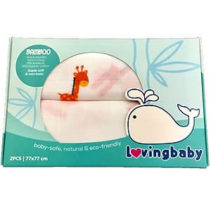 Hộp 2 khăn sợi tre lụa đa năng cho bé - Siêu thấm hút, Mềm mịn, An toàn cho da bé - kích thước 77x77cm