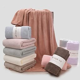 Khăn Tắm - Khăn choàng tắm xuất Hàn KT 70x140cm Cao cấp chất liệu siêu mềm mịn- Màu Ngẫu Nhiên