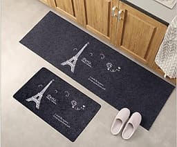 Bộ 2 thảm 2D nhà bếp đế cao su chống trượt 120x40 và 60x40 + kèm 2 khăn lau 30x30 (màu ngẫu nhiên) 