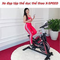 Xe đạp thể dục thể thao - xe đạp tập thể dục thể thao tại nhà X-SPEED tặng bóng bàn luyện phản xạ cao cấp + đồng hồ đo chỉ số + bình nước thể thao