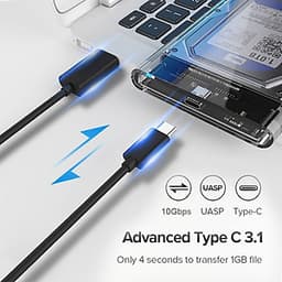 Hộp đựng ổ cứng HDD/SSD 2.5" QGeeM Gen2|cổng USB C/3.1, Type C to SATA|SATA I II III, PS4 hỗ trợ UASP tốc độ cao 6Gbps kèm cáp Type C to USB A-Hàng Chính Hãng