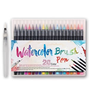 Bộ 20 bút lông màu nước cao cấp BUDECOR Water Color Brush Pen (Tặng 1 cọ Water Brush và Bảng Màu )
