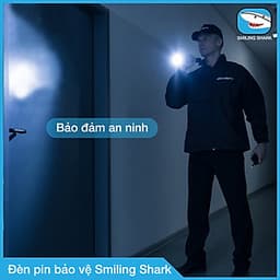 Đèn pin tự vệ siêu sáng Smiling Shark, công nghệ chiếu sáng tối tân, chất liệu hợp kim siêu cứng, chuyên dụng cho bảo vệ canh phòng, tuần tra ban đêm, chống trộm, dã ngoại, tìm kiếm cứu nạn đa dụng - Hàng chính hãng