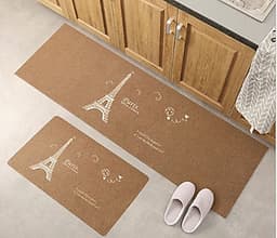 Bộ 2 thảm 2D nhà bếp đế cao su chống trượt 120x40 và 60x40 + kèm 2 khăn lau 30x30 (màu ngẫu nhiên) 