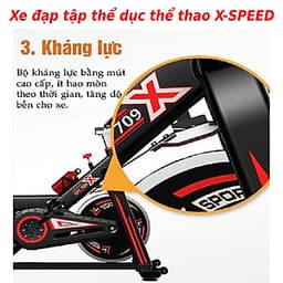 Xe đạp thể dục thể thao - xe đạp tập thể dục thể thao tại nhà X-SPEED tặng bóng bàn luyện phản xạ cao cấp + đồng hồ đo chỉ số + bình nước thể thao
