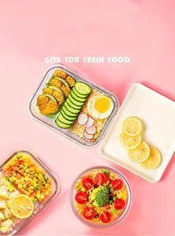 Bộ Hộp Cơm Giữ Nhiệt Thủy Tinh Văn Phòng Cao Cấp - Kèm Túi Xách và Hộp Đựng Đũa Thìa - Giao mẫu ngẫu nhiên