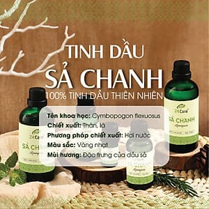 Tinh dầu Sả Chanh 24Care 100ML - Chiết xuất thiên nhiên, thơm phòng, đuổi muỗi.