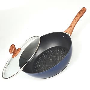 Chảo Sâu Lòng Đáy Từ 5 Lớp Chống Dính Vung Kính Siêu Bền Nagakawa NAG2653 (26cm) - Dùng Trên Mọi Loại Bếp - Hàng Chính Hãng