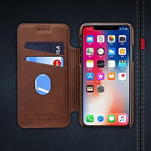 Bao da cao cấp dành cho iPhone XR - Màu nâu