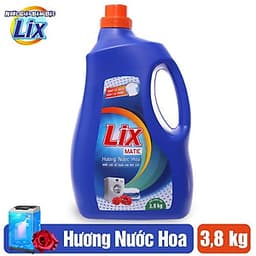 Nước Giặt Lix Matic Hương Nước Hoa 3.8Kg NGM01 - Dùng Cho Máy Giặt Cửa Trước