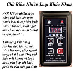 Máy lên men thực phẩm Anzhik 6 lít AZK-186 thế hệ mới - làm tỏi đen, sữa chua, yogurt, đậu nành(natto), enzyme trái cây, vang ngọt, kim chi - Hàng Chính Hãng