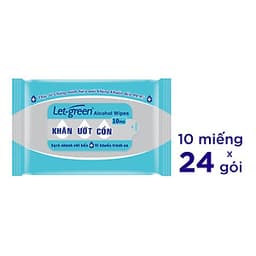 Combo 24 Gói Khăn Ướt Cồn Let-green (10 Tờ x 24)