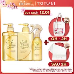 Bộ Ba Chăm Sóc Tóc Phục Hồi Ngăn Rụng Tóc Tsubaki Gội Xả (490ml/chai) + Xịt Dưỡng Tóc 220ml-95243