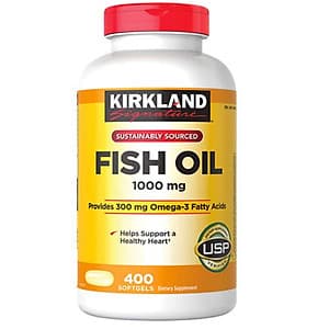 Thực phẩm bảo vệ sức khỏe Viên dầu cá Kirkland Signature Fish Oil 1000mg từ Mỹ, bổ sung Omega-3, DHA và EPA - 400 Viên