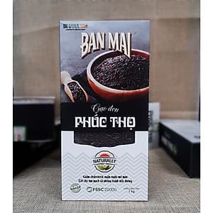 Gạo Lứt Đen Phúc Thọ Ban Mai 1Kg -  Cơm mềm dẻo, tốt cho tim mạch và tiểu đường, giảm cholesterol, ngăn ngừa mỡ máu