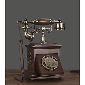Điện thoại để bàn tân cổ điển chuông thanh bàn phím quay mã DT10 dùng sim di động hoặc dùng cáp nghe gọi âm thanh rõ ràng và để trang trí (điện thoại bàn tân cổ điển)