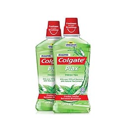 Bộ đôi Nước súc miệng Colgate diệt 99% vi khuẩn Plax trà xanh 500ml/chai