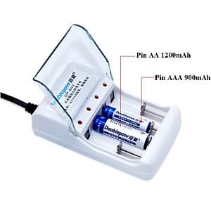 Bộ Sạc Pin Cho Pin Tiều Sạc AA và AAA Doublepow Cao Cấp DP-B02 - Hàng nhập khẩu