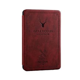 Combo Máy Đọc Sách Kindle Paperwhite Gen 10th (8GB - Màu Đen) và Bao da WELL BEGUN Màu Đỏ Đô - Hàng Chính Hãng