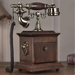 Điện thoại để bàn tân cổ điển chuông thanh bàn phím quay mã DT10 dùng sim di động hoặc dùng cáp nghe gọi âm thanh rõ ràng và để trang trí (điện thoại bàn tân cổ điển)