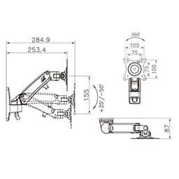 Giá treo tivi nhập khẩu NB F120 có thể nâng lên hạ xuống được 17-27 inch