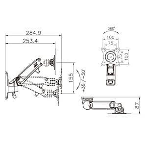 Giá treo tivi nhập khẩu NB F120 có thể nâng lên hạ xuống được 17-27 inch