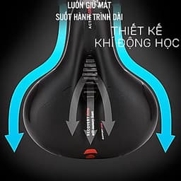 Đệm Yên Xe Đạp Thể Thao Đàn Hồi Mềm Dày Thoáng Khí Cao Cấp Giúp Êm Mông Thoải Mái (Bản Nâng Cấp) Chống Trượt, Siêu Êm Có Lỗ Rãnh Thoát (Thân Rộng) Mai Lee