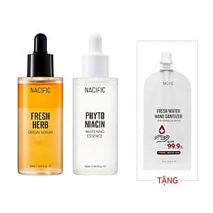 Combo 2 Sản Phẩm Chăm Sóc Da NACIFIC Fresh Herb Origin Serum 50ml + Phyto Niacin Whitening Essence 50ml + TẶNG Gel rửa tay khô