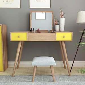 Bàn Trang Điểm Thông Minh Gương Gập Tiện Ích Gỗ MDF phủ melamin cao cấp ̣(Không Bao Gồm Ghế)