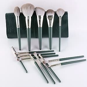 Bộ Cọ Makeup 14 Cây Cán Xanh Cao Cấp Lông Siêu Mịn Tiện Dụng Đầy Đủ Chức Năng Trang Điểm Cá Nhân Hiệu Quả