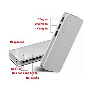 Sạc Dự phòng 10,000 Mah 2.1A Nhanh Đầy 3 Cổng