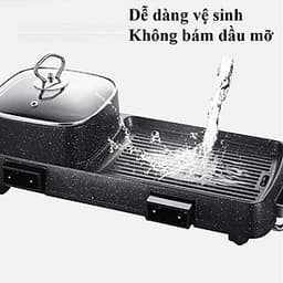 Bếp Lẩu Nướng Điện Đa Năng AST-002 Hình Chữ Nhật 2 Trong 1 Tiện Dụng Bề Mặt Phủ Men Chống Dính Cao Cấp Độ Bền Cao Dễ Dàng Rửa Sạch