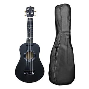 Combo Đàn Ukulele Soprano Màu Trơn KBD 33A15-De (Đen) + Bao Đàn
