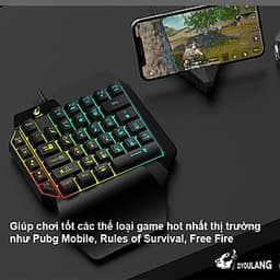 Combo Bàn Phím Bán Cơ FREE WOLF K15 + Chuột chuyên game 6D  LED 7 màu T06